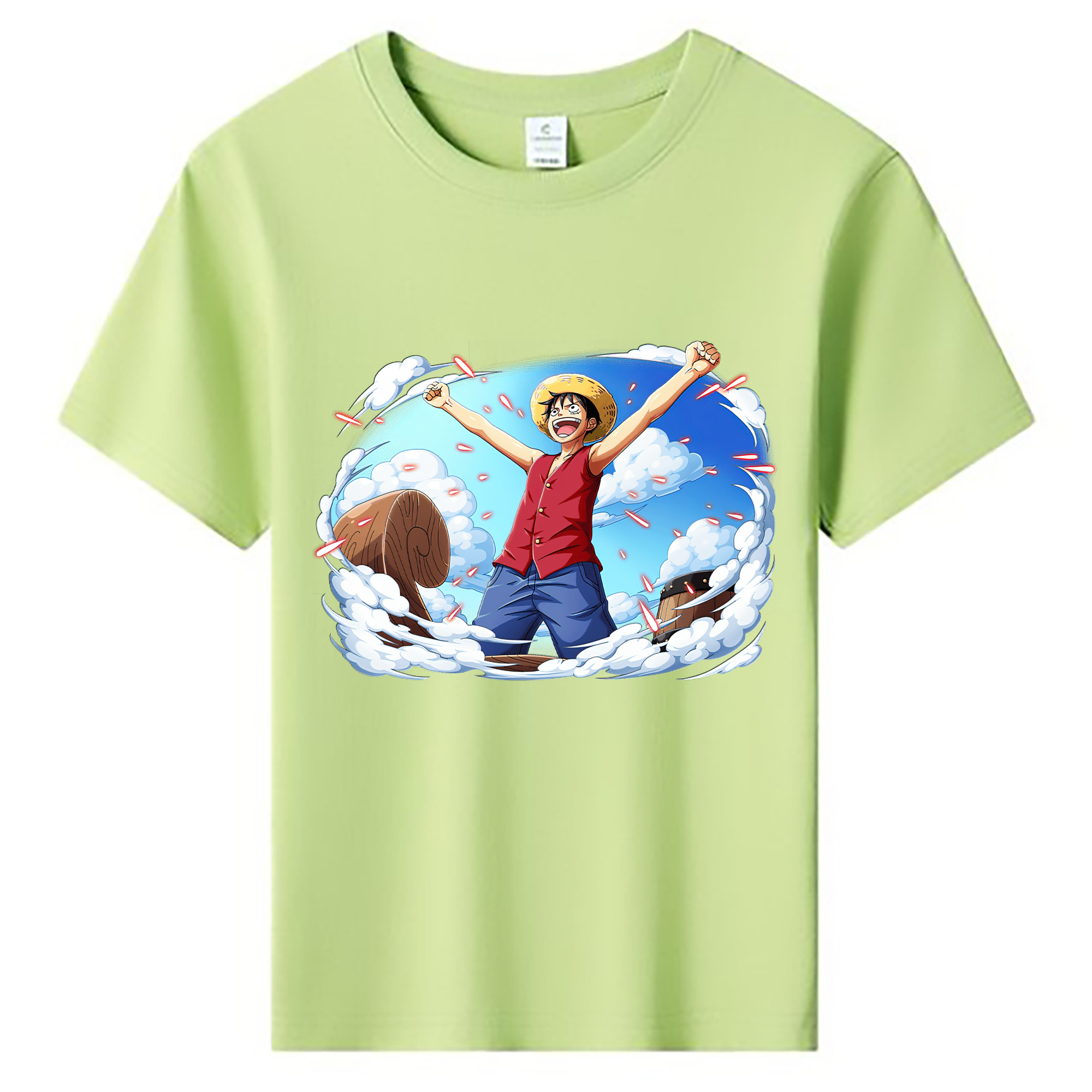 ワンピース モンキー・D・ルフィ ONE PIECE Monkey D. Luffy 綿100％キッズTシャツ（フロントプリント）
